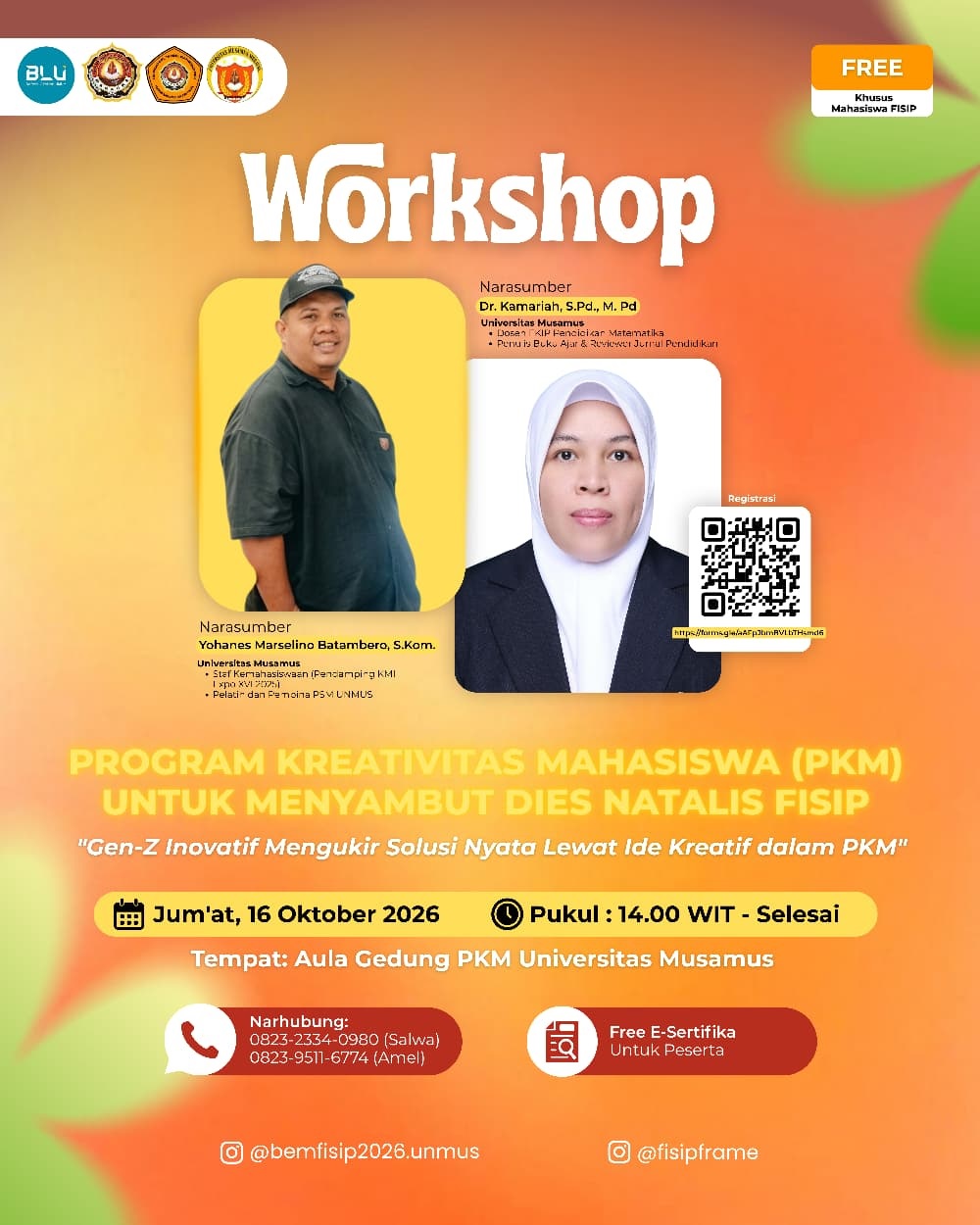 WORKSHOP PROGRAM KREATIVITAS MAHASISWA (PKM)
